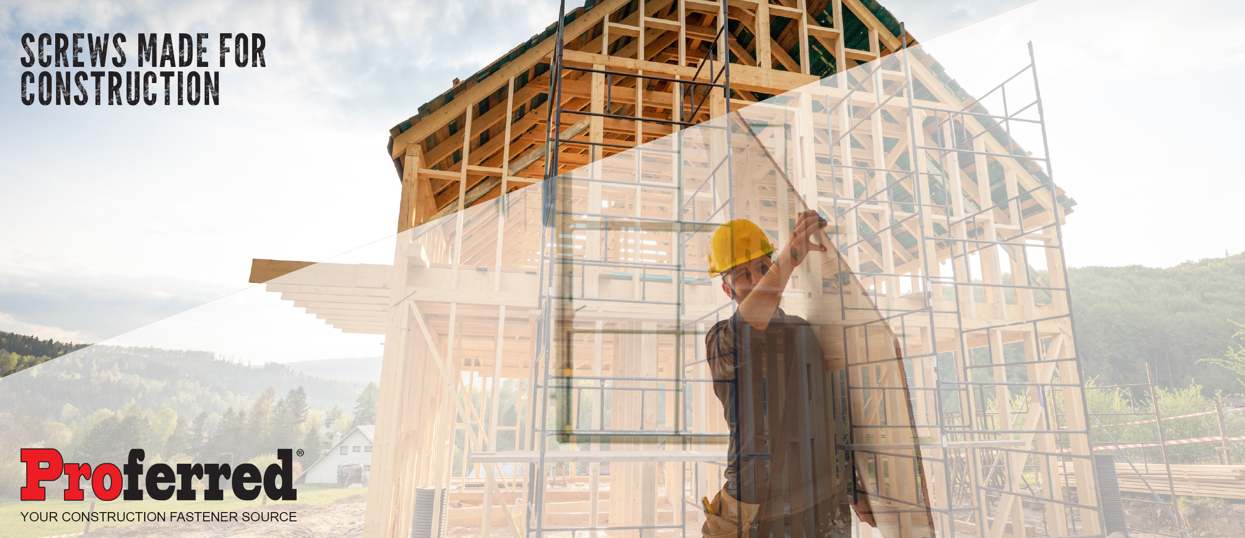An image of construction worker carrying wood piece